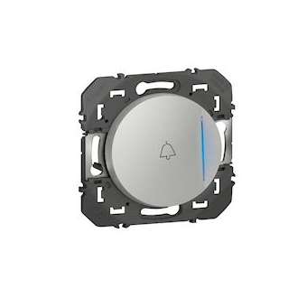 Poussoir avec voyant lumineux marquage sonnette dooxie 6A 250V~ finition alu|Legrand-LEG600118