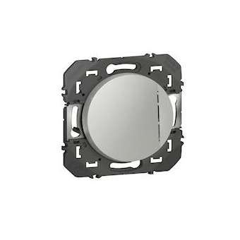 Interrupteur ou va-et-vient avec voyant lumineux dooxie 10AX 250V~ finition alu|Legrand-LEG600111