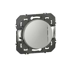 Interrupteur ou va-et-vient avec voyant lumineux dooxie 10AX 250V~ finition alu|Legrand-LEG600111
