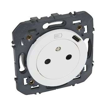 Prise de courant Surface 2P+T avec chargeur USB Type-C dooxie - blanc|Legrand-LEG095220