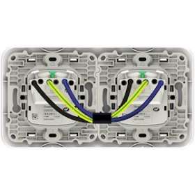 Ovalis - Double prise de courant - 2P+T - 16A- précablées avec plaque Blanc|Schneider Electric-SCHS260069
