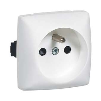Prise de courant avec terre pour moulure Appareillage Saillie - blanc|Legrand-LEG098985
