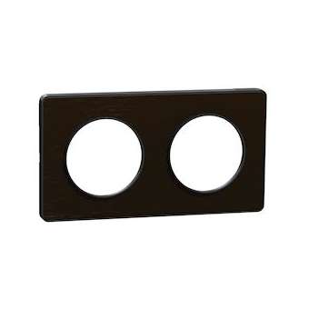 Odace Touch, plaque Bronze brossé liseré Anthracite 2 postes horiz./vert. 71mm|Schneider Electric-SCHS540804L