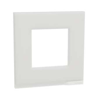 Unica Pure - plaque de finition - Givre blanc liseré Blanc - 1 poste|Schneider Electric-SCHNU600285