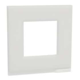 Unica Pure - plaque de finition - Givre blanc liseré Blanc - 1 poste|Schneider Electric-SCHNU600285