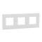 Unica Pure - plaque de finition - Givre blanc liseré Blanc - 3 postes|Schneider Electric-SCHNU600685