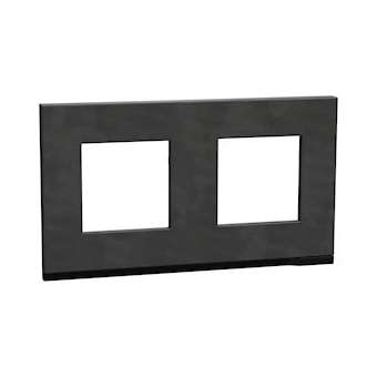 Unica Pure - plaque de finition - Ardoise liseré Anthracite - 2 postes|Schneider Electric-SCHNU600487