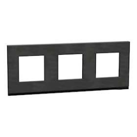 Unica Pure - plaque de finition - Ardoise liseré Anthracite - 3 postes|Schneider Electric-SCHNU600687