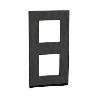 Unica Pure - plaque de finition - Ardoise liseré Anthracite - 2 postes verticaux|Schneider Electric-SCHNU6004V87