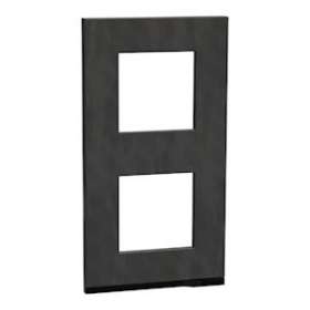 Unica Pure - plaque de finition - Ardoise liseré Anthracite - 2 postes verticaux|Schneider Electric-SCHNU6004V87