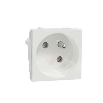 Unica - prise 2P+T - FR - 45DEG - goulotte - raccord rapide - Blanc - méca seul|Schneider Electric-SCHNU304918T