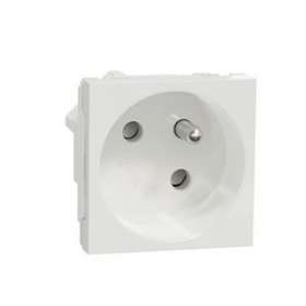 Unica - prise 2P+T - FR - 45DEG - goulotte - raccord rapide - Blanc - méca seul|Schneider Electric-SCHNU304918T