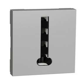 Unica - conjoncteur téléphone en T - 8 contacts - Alu - mécanisme seul|Schneider Electric-SCHNU349630