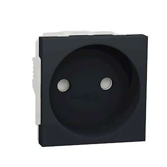 Unica - prise 2P - bornier à vis - 2 mod - Anthracite - méca seul|Schneider Electric-SCHNU303354