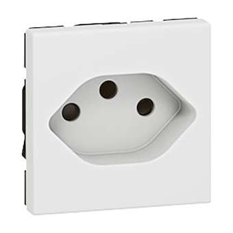 Prise de courant 2P+T type 13 standard suisse Mosaic 2 modules - blanc|Legrand-LEG077506