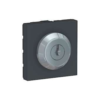 Unica - cde à clé 3 pos rappel centre - 2 NO indep - 2 mod - Anthra - méca seul|Schneider Electric-SCHNU373154