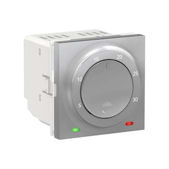 Unica - thermostat chauffage / climatisation - 8A - Alu - méca seul|Schneider Electric-SCHNU350130