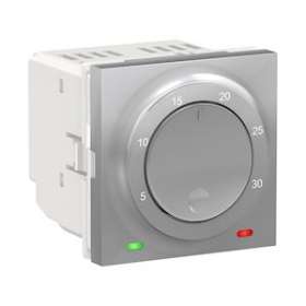 Unica - thermostat chauffage / climatisation - 8A - Alu - méca seul|Schneider Electric-SCHNU350130