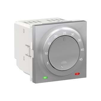 Unica - thermostat pour plancher chauffant - 10A - Alu - méca seul|Schneider Electric-SCHNU350330