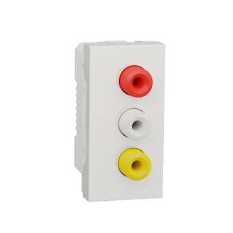Unica - prise RCA triple (rouge blanc jaune) - 1 mod - Blanc - méca seul|Schneider Electric-SCHNU343118