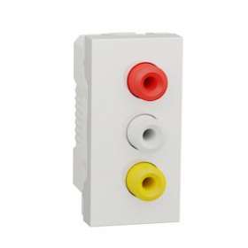 Unica - prise RCA triple (rouge blanc jaune) - 1 mod - Blanc - méca seul|Schneider Electric-SCHNU343118