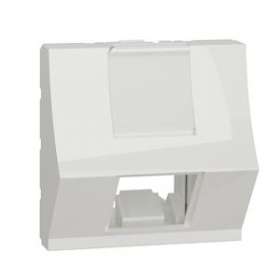 Unica - prise pour 1 RJ45 S-One incliné - 2 mod - Blanc antimicrob - méca seul|Schneider Electric-SCHNU940720