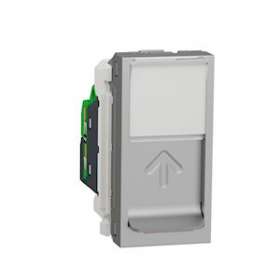 Unica - prise RJ45 simple - cat 6 FTP - 1 mod - Alu - méca seul|Schneider Electric-SCHNU344730