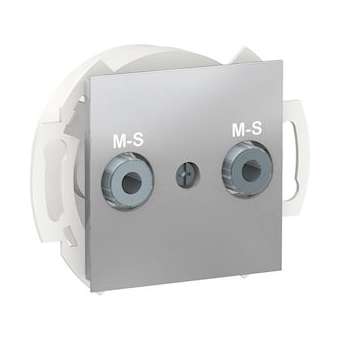 Unica - prise double multiservices M-S - Alu - méca seul|Schneider Electric-SCHNU545730