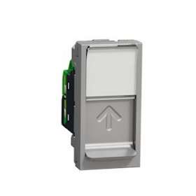 Unica - prise RJ45 simple - cat 6 STP - 1 mod - Alu - méca seul|Schneider Electric-SCHNU341630