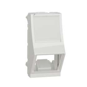 Unica - prise pour 1 RJ45 S-One incliné - 1 mod - Blanc antimicrob - méca seul|Schneider Electric-SCHNU940620