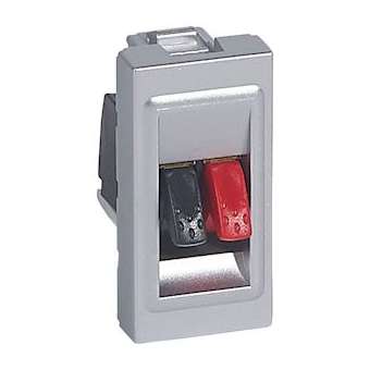 Prise haut-parleur Mosaic - 1 module - alu|Legrand-LEG079250