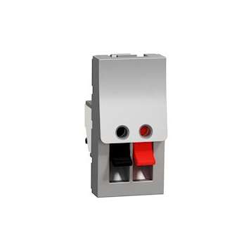 Unica - prise haut-parleur 1 sortie rouge + noir - 1 mod - Alu - méca seul|Schneider Electric-SCHNU348730