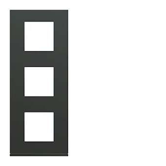 Plaque gallery plastique peint 3 postes verticale 71mm anthracite|Hager-HAGWXP1043