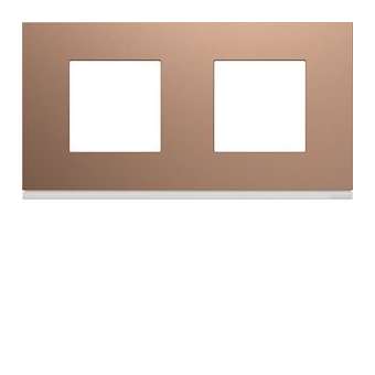Plaque gallery plastique peint 2 postes horizontale 71mm rosé|Hager-HAGWXP0512