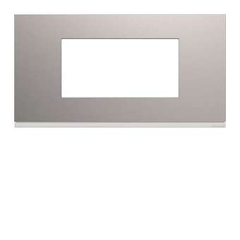 Plaque gallery plastique peint 4 modules entraxe 71mm titane|Hager-HAGWXP0104