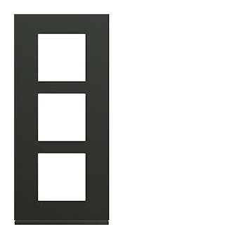 Plaque gallery plastique peint 3 postes verticale 57mm night|Hager-HAGWXP0223