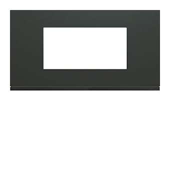Plaque gallery plastique peint 4 modules entraxe 71mm anthracite|Hager-HAGWXP1004