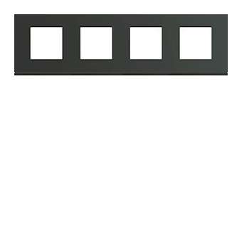 Plaque gallery plastique peint 4 postes horizontale 71mm anthracite|Hager-HAGWXP1014
