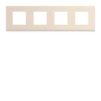 Plaque galleryplastique peint 4 postes horizontale 71mm dune|Hager-HAGWXP0314