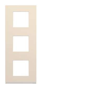Plaque gallery plastique peint 3 postes verticale 71mm dune|Hager-HAGWXP0343