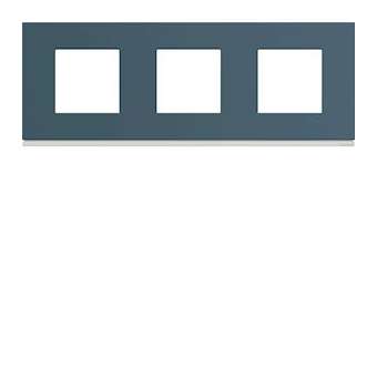 Plaque gallery plastique peint 3 postes horizontale 71mm river|Hager-HAGWXP0713