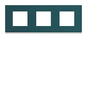 Plaque gallery plastique peint 3 postes horizontale 71mm peacock|Hager-HAGWXP0813