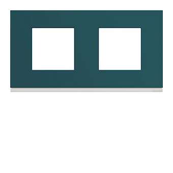 Plaque gallery plastique peint 2 postes horizontale 71mm peacock|Hager-HAGWXP0812