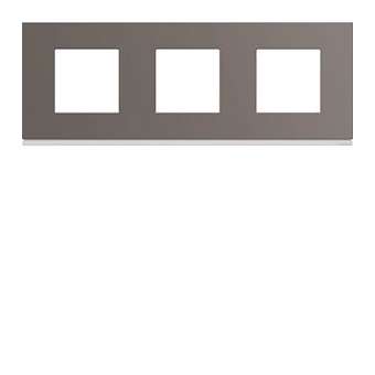 Plaque gallery plastique peint 3 postes horizontale 71mm taupe|Hager-HAGWXP0913