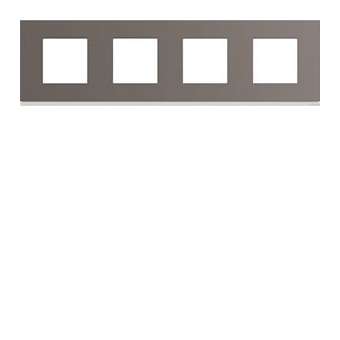 Plaque gallery plastique peint 4 postes horizontale 71mm taupe|Hager-HAGWXP0914