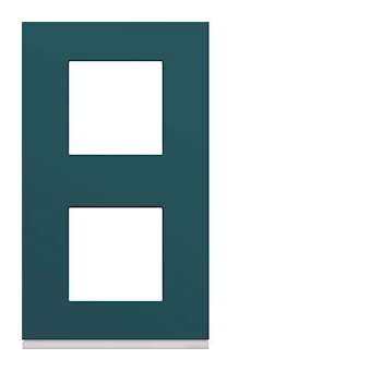Plaque gallery plastique peint 2 postes verticale 71mm peacock|Hager-HAGWXP0842