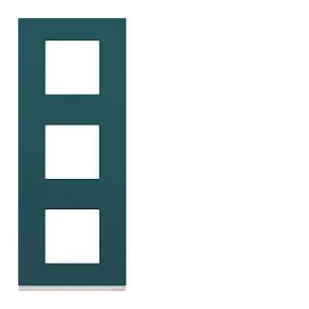 Plaque gallery plastique peint 3 postes verticale 71mm peacock|Hager-HAGWXP0843