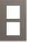 Plaque gallery plastique peint 2 postes verticale 57mm taupe|Hager-HAGWXP0922