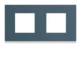 Plaque gallery plastique peint 2 postes horizontale 71mm river|Hager-HAGWXP0712