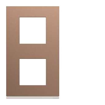 Plaque gallery plastique peint 2 postes verticale 71mm rosé|Hager-HAGWXP0542